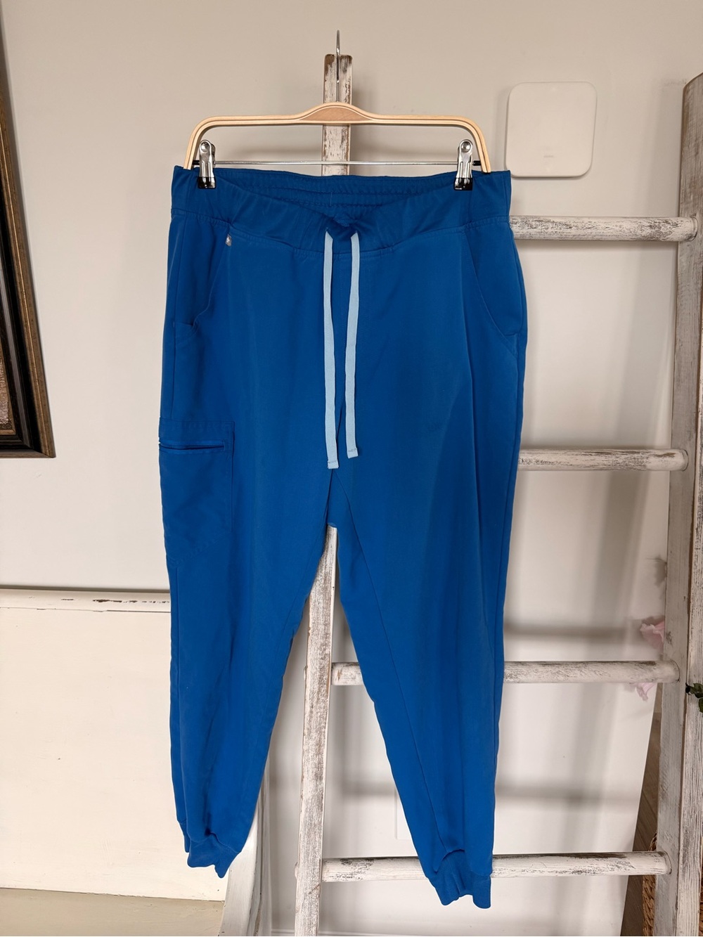 Women’s Figs Technical Collection Medical Jogger Scrub Pants XL Royal Blue EUC